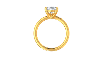 2.00 Ctw Pear Cut Solitaire Engagement Ring Set In 14K Yellow Gold