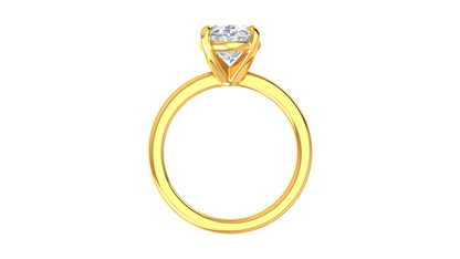 3.00 Ctw Oval Cut Solitaire Engagement Ring Set In 14K Yellow Gold