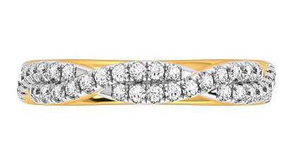 0.68 Ctw Sparkling Infinity Diamond Ring Set In 14K Yellow Gold