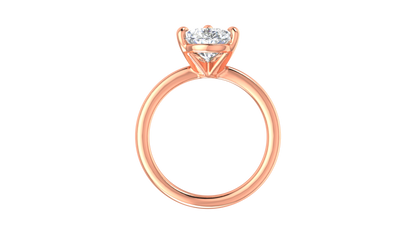 3.00 Ctw Pear Cut Solitaire Engagement Ring Set In 14K Rose Gold