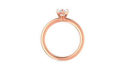 1.00 Ctw Pear Cut Solitaire Engagement Ring Set In 14K Rose Gold