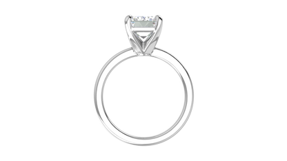 4.00 Ctw Emerald Cut Solitaire Engagement Ring Set In 14K White Gold