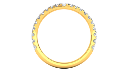 0.63 Ctw Elegant Diamond Chevron Ring Set In 14K Yellow Gold