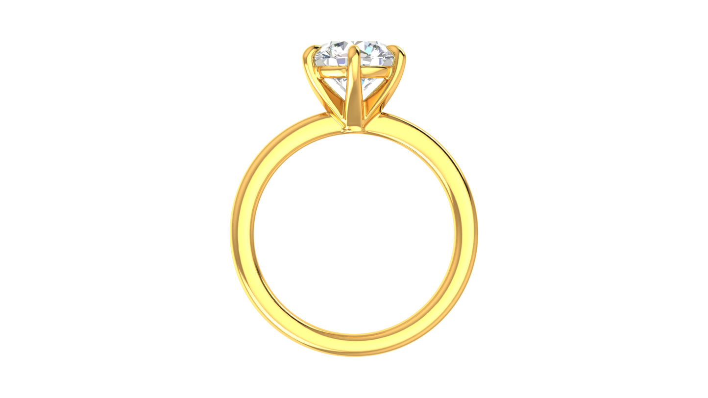 2.00 Ctw Classic Solitaire Engagement Ring Set In 14k Yellow Gold