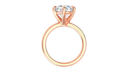 4.00 Ctw Classic Solitaire Engagement Ring Set In 14K Rose Gold