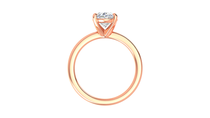 2.00 Ctw Oval Cut Solitaire Engagement Ring Set In 14K Rose Gold