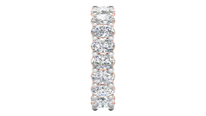 5.70 Ctw Oval Cut Diamond Eternity Band Set In 14K Rose Gold