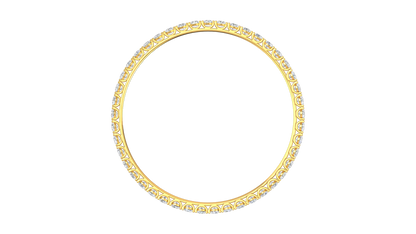 17.10 Ctw Round Cut Diamond Bangle | Shared Prong Diamond Bangle Set In Luxury 14K Yellow Gold