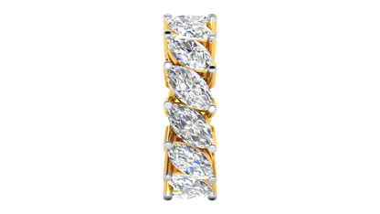 7.00 Ctw Marquise Cut Diamond Eternity Band Set In 14K Yellow Gold