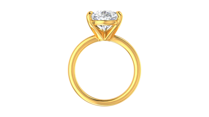 5.00 Ctw Pear Cut Solitaire Engagement Ring Set In 14K Yellow Gold