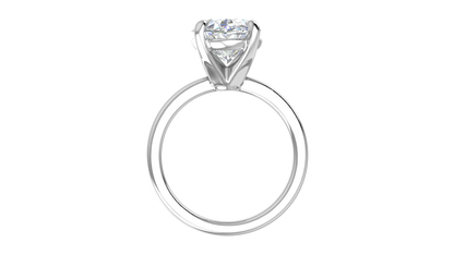 5.00 Ctw Oval Cut Solitaire Engagement Ring Set In 14K White Gold