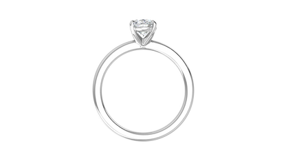 1.00 Ctw Oval Cut Solitaire Engagement Ring Set In 14K White Gold