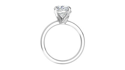 4.00 Ctw Oval Cut Solitaire Engagement Ring Set In 14k White Gold