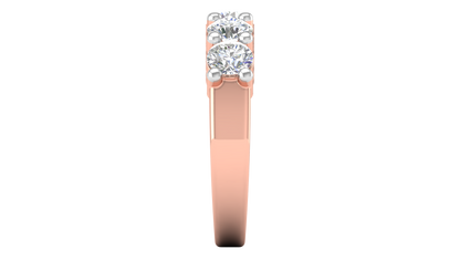 2.00 Ctw Elegant Five-Stone Wedding Band Set In 14K Rose Gold