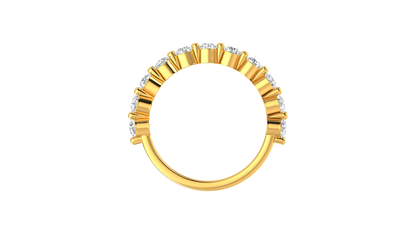 0.60 Ctw Bezal-Set Wedding Band Set In 14K Yellow Gold