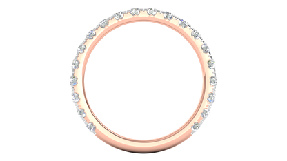 0.90 Ctw Timeless 4 Prong Wedding Band Set In 14K Rose Gold