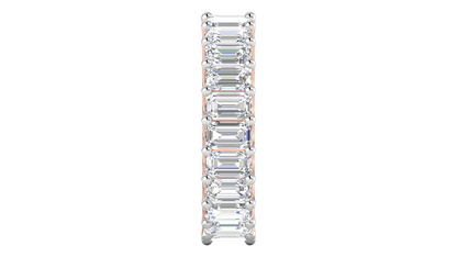 6.90 Ctw Emerald Cut Diamond Eternity Band Set In 14K Rose Gold