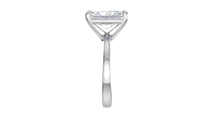 4.00 Ctw Radiant Cut Solitaire Engagement Ring Set In 14K White Gold