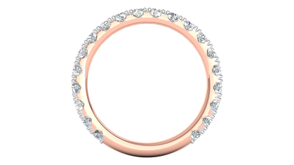 1.20 Ctw Timeless 4 Prong Wedding Band Set In 14K Rose Gold