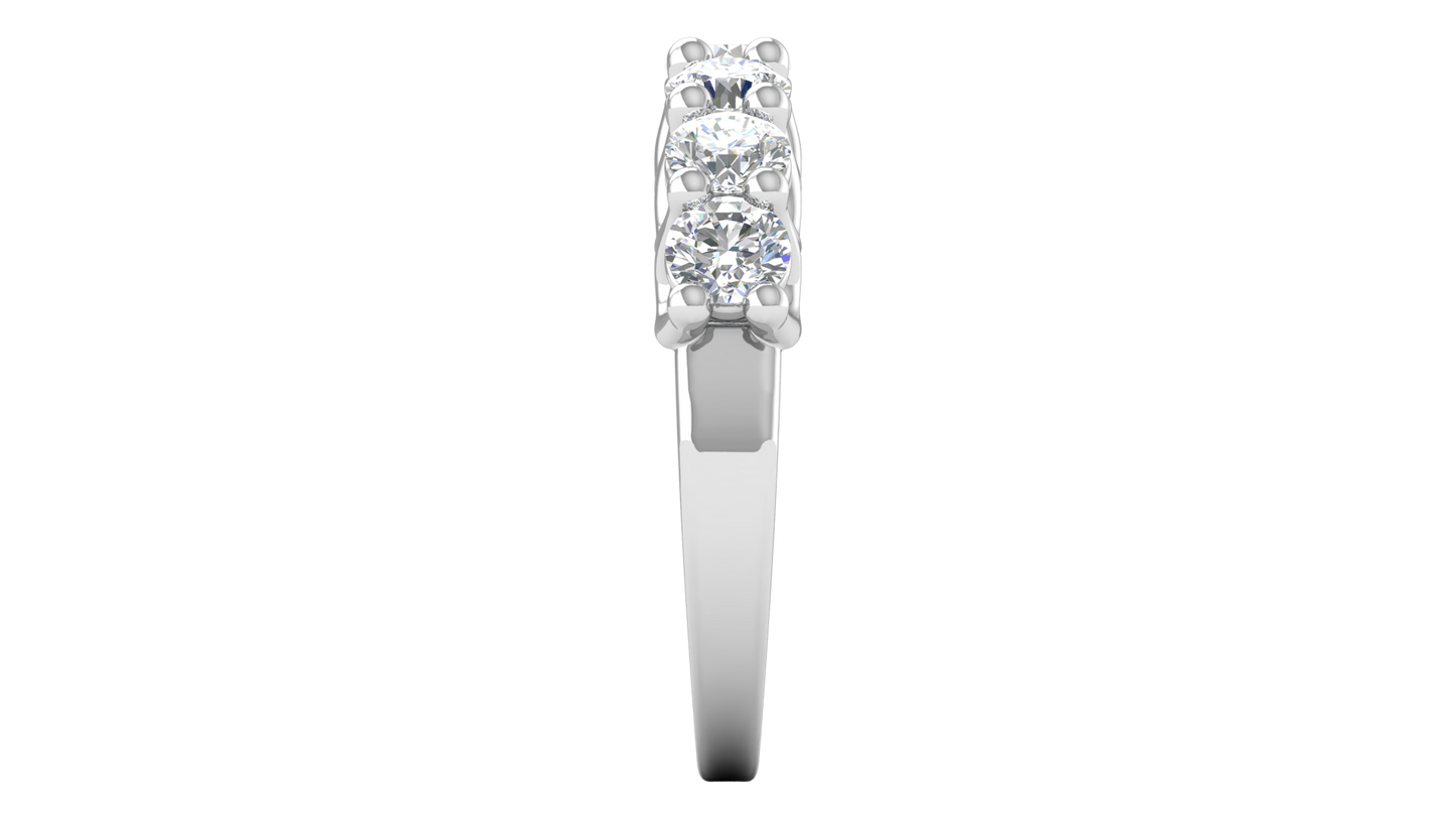 2.10 Ctw Dazzling Seven-Stone Wedding Band With U-Shape Prong Setting In 14K White Gold