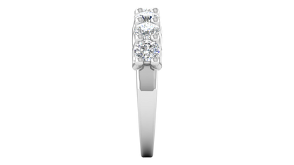 2.10 Ctw Dazzling Seven-Stone Wedding Band With U-Shape Prong Setting In 14K White Gold