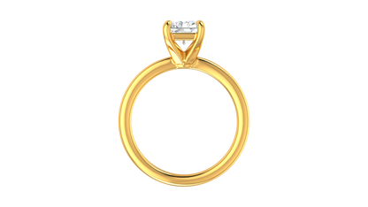 2.00 Ctw Radiant Cut Solitaire Engagement Ring Set In 14K Yellow Gold
