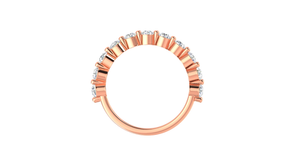 0.60 Ctw Bezal-Set Wedding Band Set In 14K Rose Gold