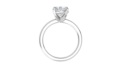 3.00 Ctw Oval Cut Solitaire Engagement Ring Set In 14K White Gold