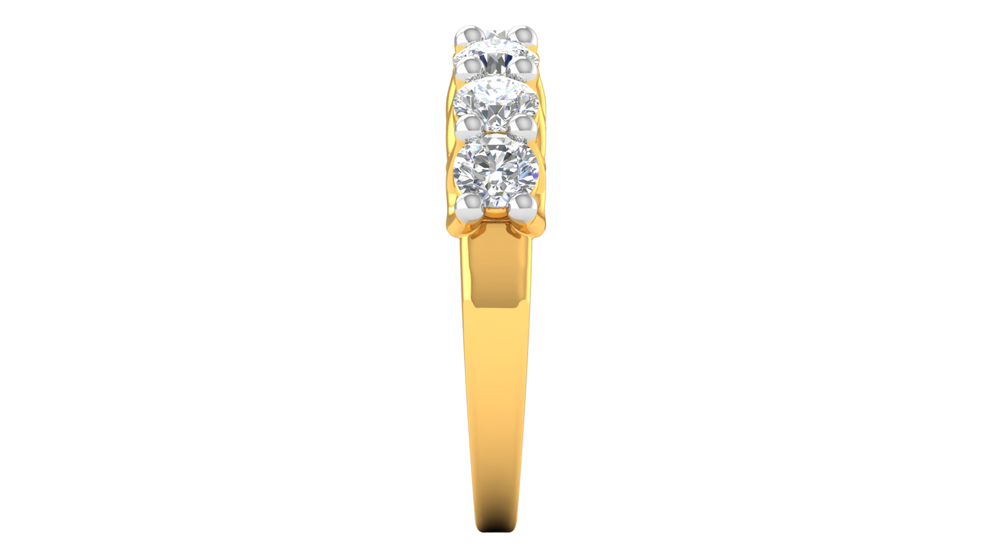 2.10 Ctw Dazzling Seven-Stone Wedding Band With U-Shape Prong Setting In 14K Yellow Gold