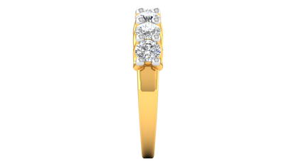 2.10 Ctw Dazzling Seven-Stone Wedding Band With U-Shape Prong Setting In 14K Yellow Gold