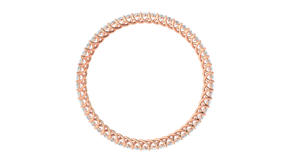 25.00 Ctw Round Cut Diamond Bangle | Twisted Rope Diamond Eternity Bangle Set In Luxury 18K Rose Gold