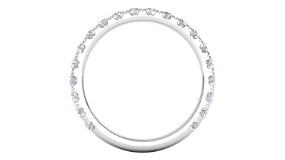 0.90 Ctw Timeless 4 Prong Wedding Band Set In 14K White Gold