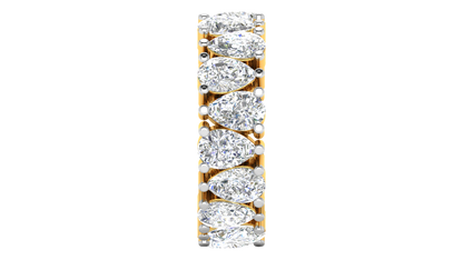 5.40 Ctw Pear Cut Diamond Eternity Band Set In 14K Yellow Gold
