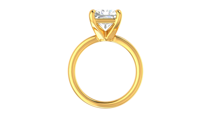 5.00 Ctw Radiant Cut Solitaire Engagement Ring Set In 14K Yellow Gold