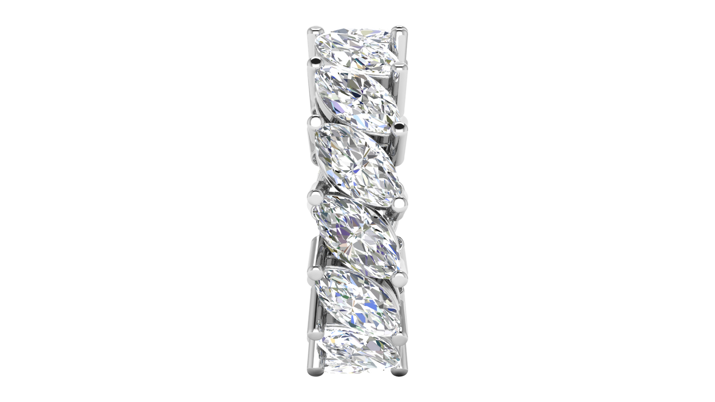 7.00 Ctw Marquise Cut Diamond Eternity Band Set In 14K White Gold