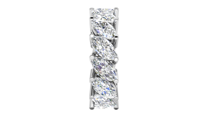 7.00 Ctw Marquise Cut Diamond Eternity Band Set In 14K White Gold
