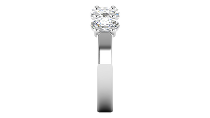 2.00 Ctw Luxurious Oval Cut Five-Stone Wedding Band With U-Shape Prong Setting In 14K White Gold