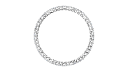 25.00 Ctw Round Cut Diamond Bangle | Twisted Rope Diamond Eternity Bangle Set In Luxury 18K White Gold
