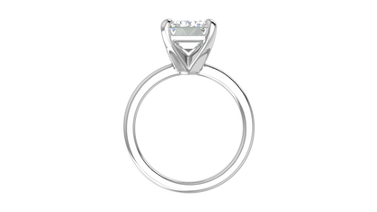 5.00 Ctw Emerald Cut Solitaire Engagement Ring Set In 14K White Gold