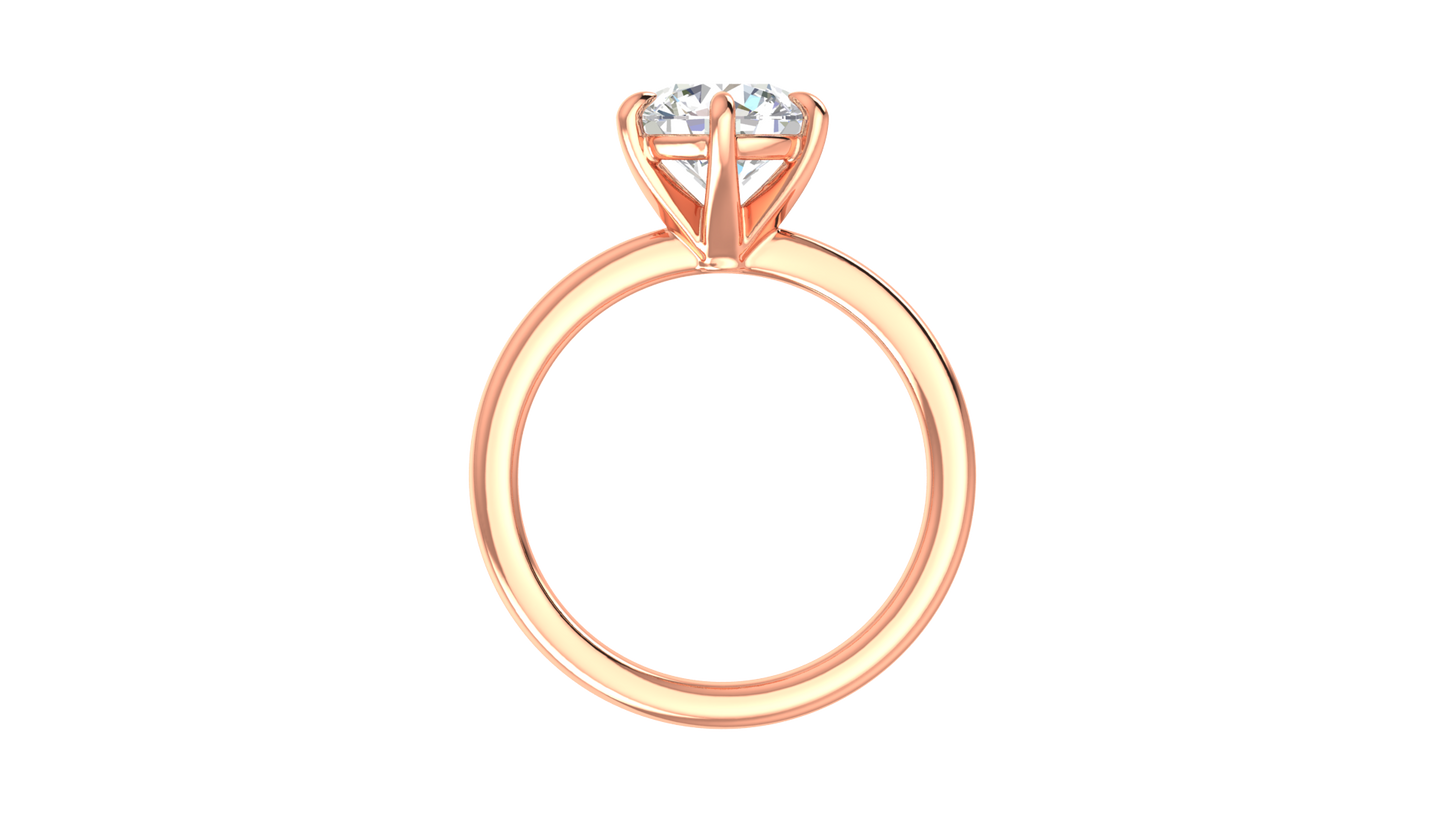2.00 Ctw Classic Solitaire Engagement Ring Set In 14k Rose Gold