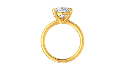 4.00 Ctw Pear Cut Solitaire Engagement Ring Set In 14K Yellow Gold