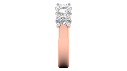 2.10 Ctw Luxurious Oval Cut Seven Stone Wedding Band With U-Shape Prong Setting In 14K Rose Gold