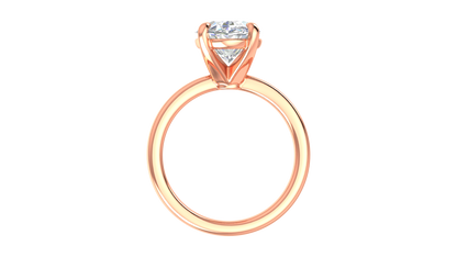 4.00 Ctw Oval Cut Solitaire Engagement Ring Set In 14k Rose Gold