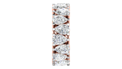 4.40 Ctw Pear Cut Diamond Eternity Band Set In 14K Rose Gold