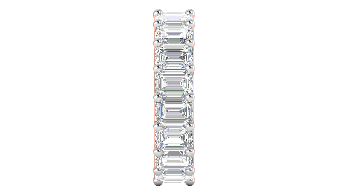 9.00 Ctw Emerald Cut Diamond Eternity Band Set In 14K Rose Gold