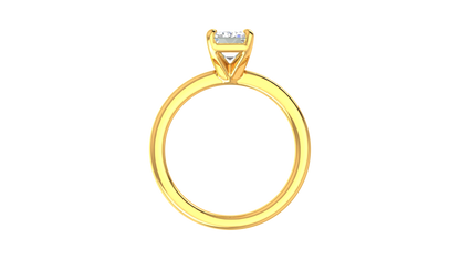 2.00 Ctw Emerald Cut Solitaire Engagement Ring Set In 14k Yellow Gold