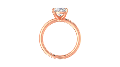 2.00 Ctw Pear Cut Solitaire Engagement Ring Set In 14K Rose Gold