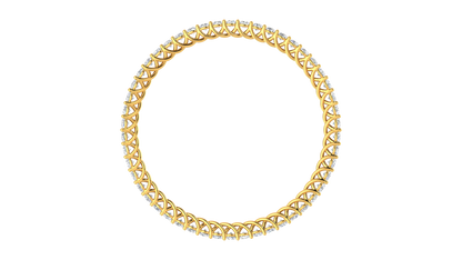 25.00 Ctw Round Cut Diamond Bangle | Twisted Rope Diamond Eternity Bangle Set In Luxury 18K Yellow Gold