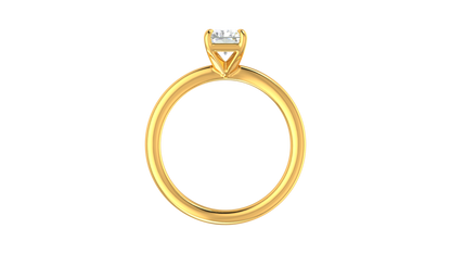 1.00 Ctw Radiant Cut Solitaire Engagement Ring Set In 14k Yellow Gold