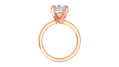 5.00 Ctw Oval Cut Solitaire Engagement Ring Set In 14K Rose Gold